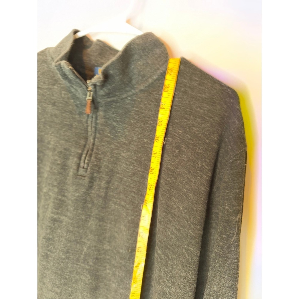 Polo Ralph Lauren Mens XXL Estate Rib Quarter Zip Pullover Sweater Gray Heather - Picture 4 of 8